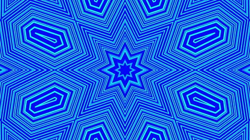 Blautöne, Hypnotischer Hintergrund mit Sternen und Formen, 4K, 60 Fps