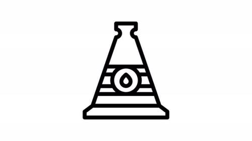 traffic cone line icon animation