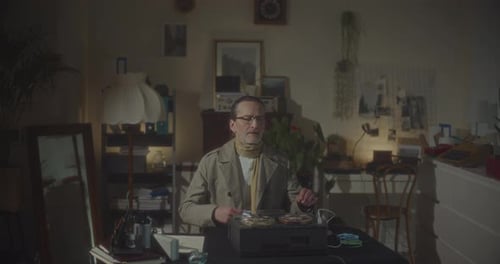 Investigador detective privado que revisa las conversaciones grabadas
