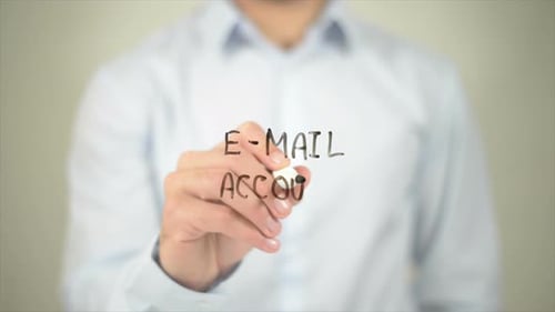 Writing Email Account on Clear Surface
