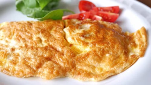 Plain Egg Omelette on Plate