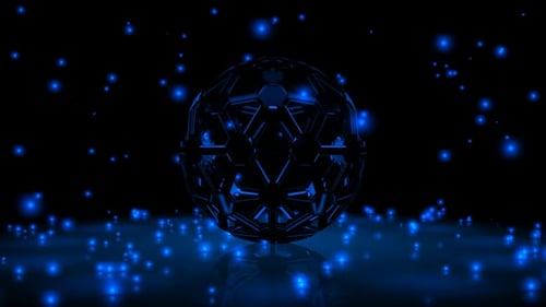 Background with Falling Blue Particles, Figure, Unique Design, 3D Render, Exclusive