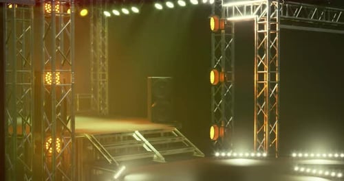 Dynamic Stage Lighting and Truss Structure Background