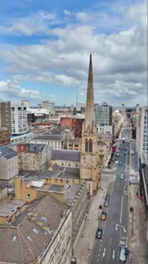 Vertical View Of Glasgow Cityscape, Scotland