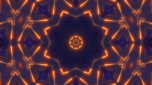 Hypnotic Neon Geometric Kaleidoscope Loop Background