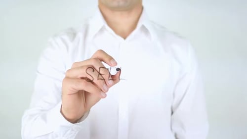 Sell, Man Writing on Glass