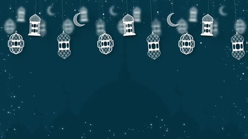 Ramadan Eid Mubarak Islamic Lanterns Background Animation