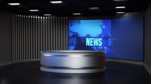 3D Virtual News Studio Background Loop