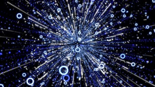 Dynamic Space Warp Effect with Glowing Particles