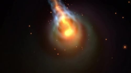 Fiery Comet Abstract Space Travel Motion Graphic
