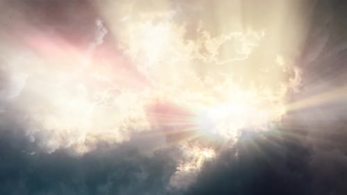 4k dark clouds and sun shining brightly.