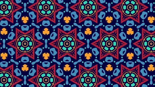 Vibrant Kaleidoscope Geometric Seamless Loop Background Pattern