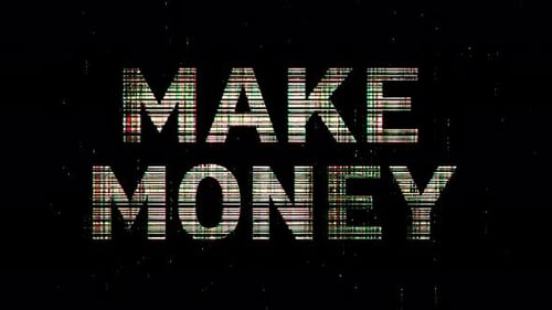 Animation de texte Glitchy : gagnez de l'argent en boucle numérique en 4K