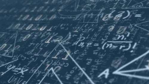 Animated Mathematical Equations and Binary Data Flow Background