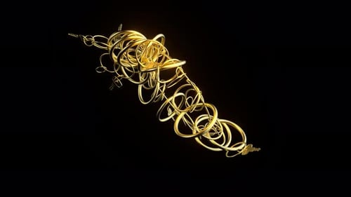 Dynamic Golden Rings and Keys Abstract Background Animation