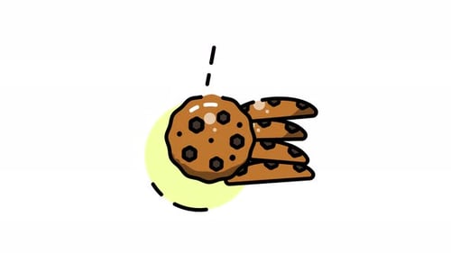 Minimalist Chocolate Chip Cookies Animated Food Icon