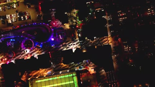Bird's Eye View Over Belmont Park, Amusement Park In San Diego, California - Drone Shot