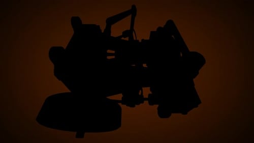 Abstract Glowing Sci-Fi Mechanical Object Rotation Loop