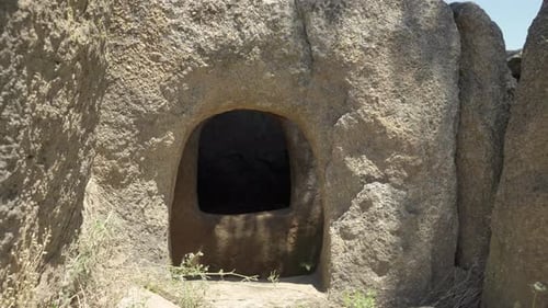 Hlyabovo Dolmen, Ancient Portal Tomb In Bulgaria. - closeup shot