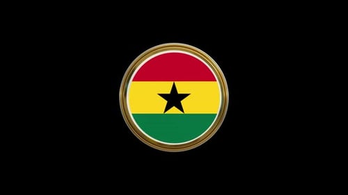 Schleifenanimation mit kreisförmigen Flaggensymbolen von Ghana