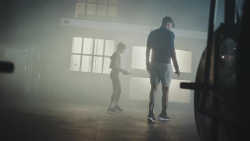 People working out together in gym