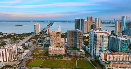 Scenic view on the architecture of Miami Beach, Florida, USA.