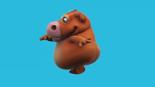 Fun 3D cartoon cow dancing (with alpha channel)