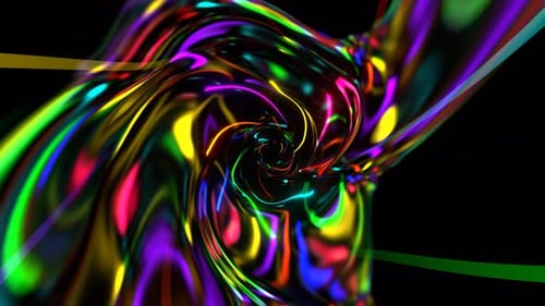 Multicolor Wave Tunnel Of Colored Neons Background Vj Loop In 4K