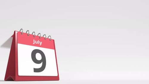 July 10 Date on the Flip Desk Calendar Page