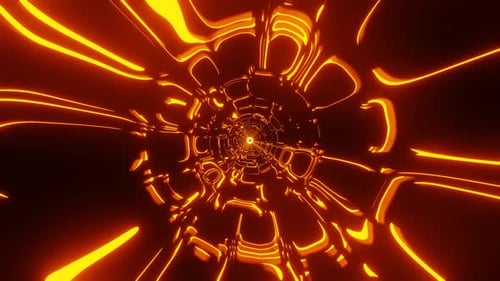 Abstract Glowing Fluid Tunnel Loop Background