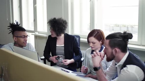 Young business team collaboration and startup development in modern office