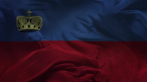 Waving Flag of Liechtenstein Realistic Fabric Loop