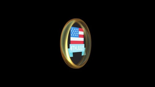 Patriotic 4th of July Rotating Coin Icon