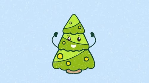 Animation de danse sur le sapin de Noël dans la neige