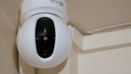Surveillance IP Internet CCTV camera system remotely operated. Smart home and security concept.
