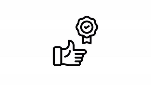 thumbs up line icon animation