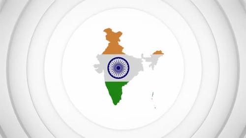 India Map Reveal with National Flag Animation