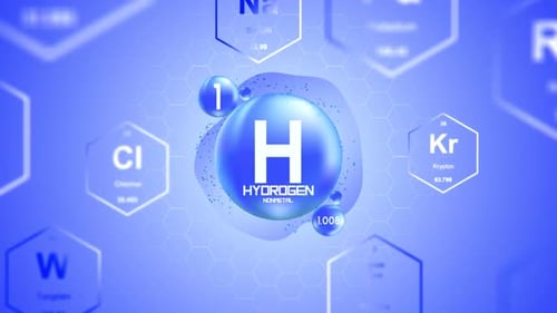 Animated Hydrogen Element Graphic for Science Projects