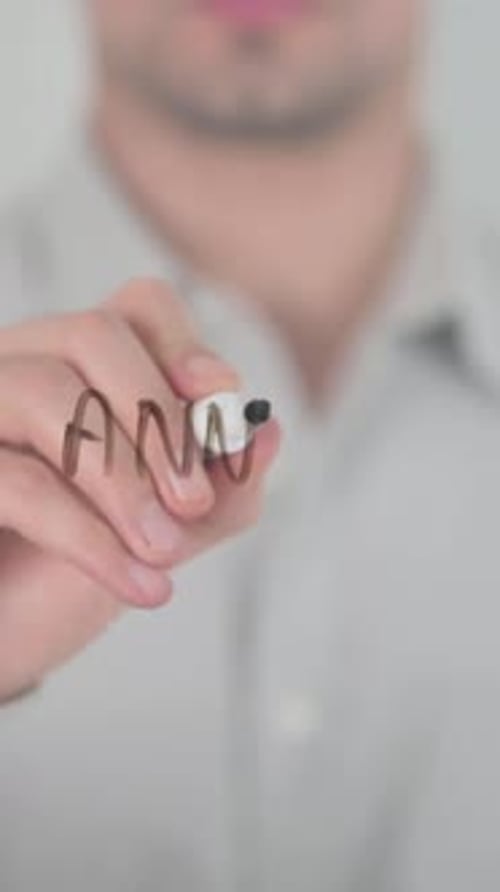 Annual Statement, Writing on Screen with Hand, Vertical Video