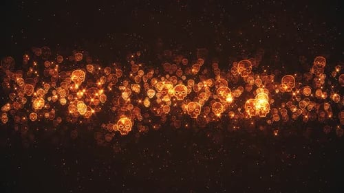 Skulls - Mystic Gold Abstract Background