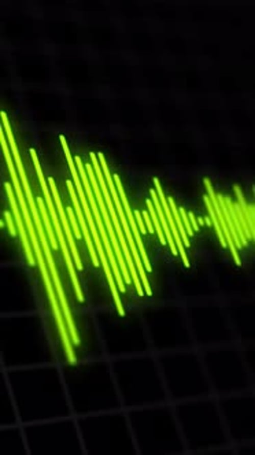 3D Sound Visualization Audio Spectrum On Alpha Channel Vertical