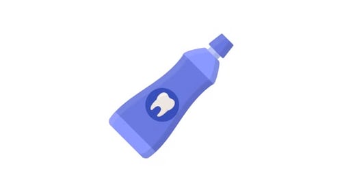 Animated Toothpaste Tube with Tooth Icon in Flat Design
