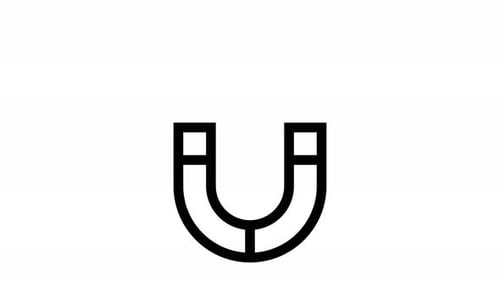 Minimalist Line Art Magnet Attraction Icon Animation