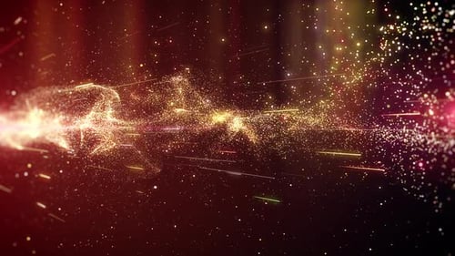 Fluid Golden Particle Stream Reveal for Awards or Celebration Background