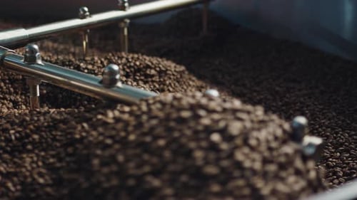 Coffee Beans Roasting in Machine