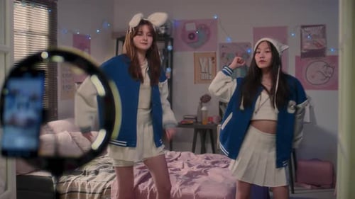 Stylish Teenagers Dancing and Recording Video in Bedroom