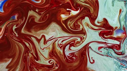 Swirling Red, Brown and White Paint Abstract
