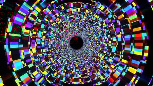 Multicolor Kaleidoscope Tunnel Background Vj Loop In 4K
