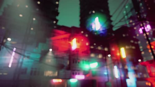 Defocused City Lights at Night