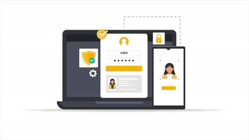 Processo de login em duas etapas para segurança online. com autenticação de cartão de identificação